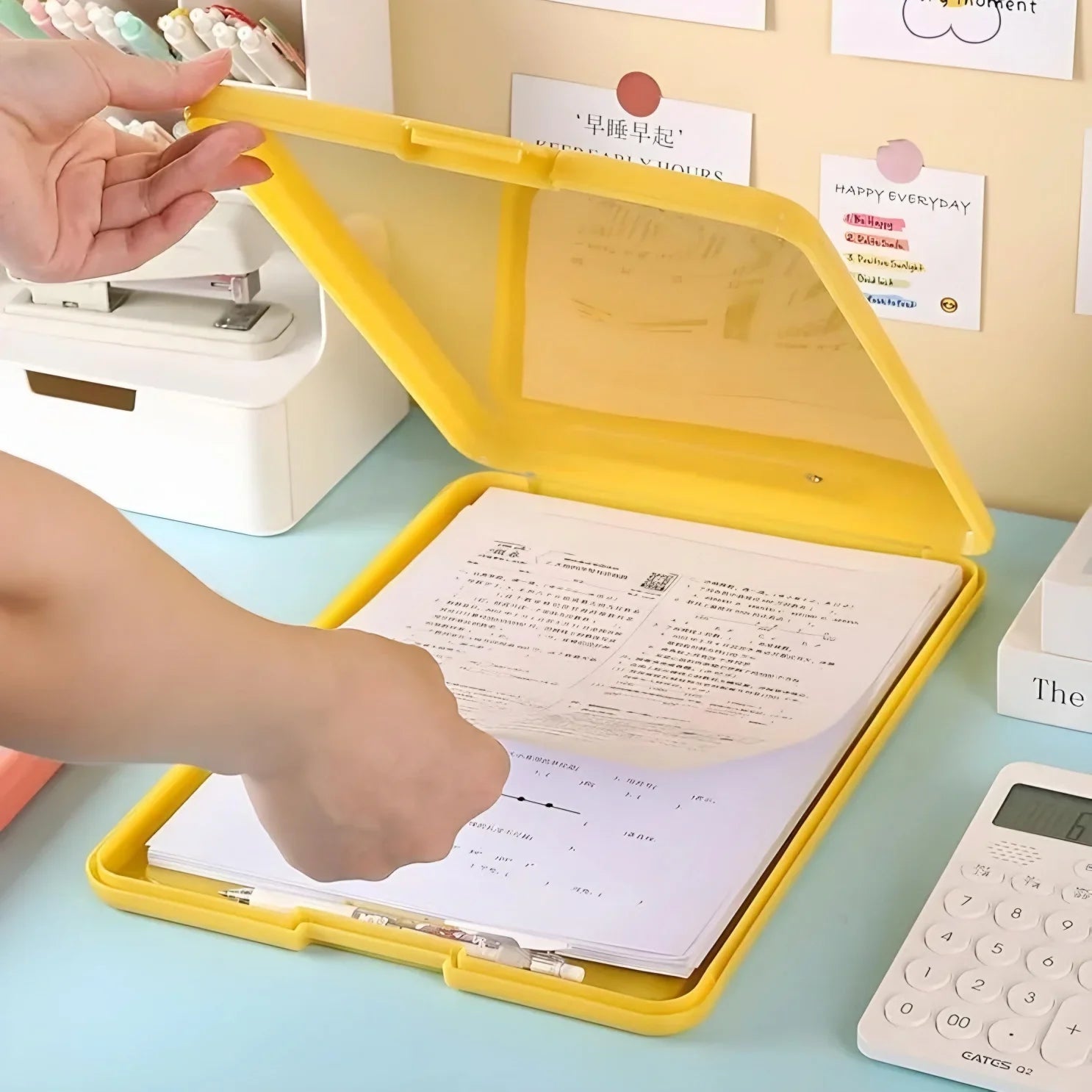 Clipboard Paper Holder Storage Writing Pad with Storage Plastic Clipboard Ideal for Office, Nurse, Students, Teachers, Sales