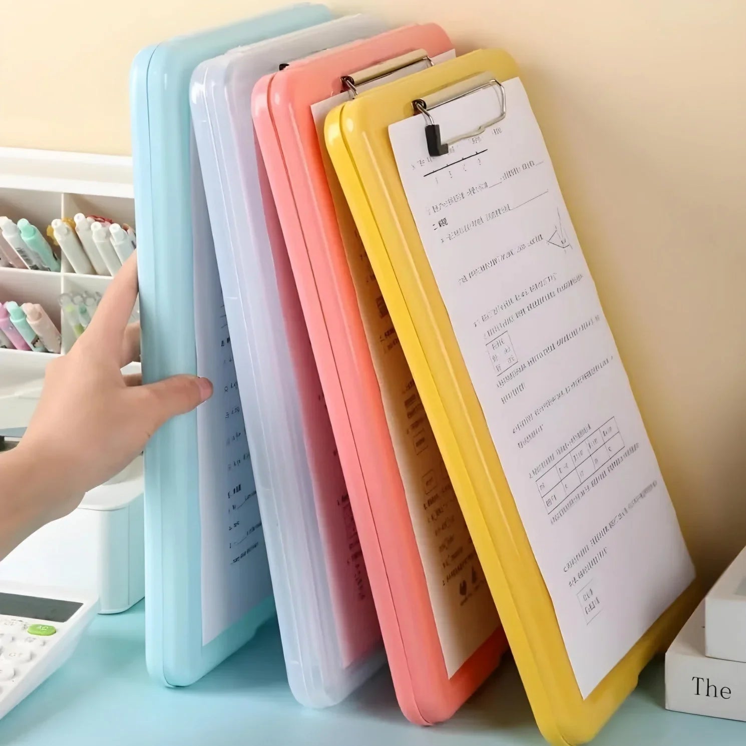 Clipboard Paper Holder Storage Writing Pad with Storage Plastic Clipboard Ideal for Office, Nurse, Students, Teachers, Sales