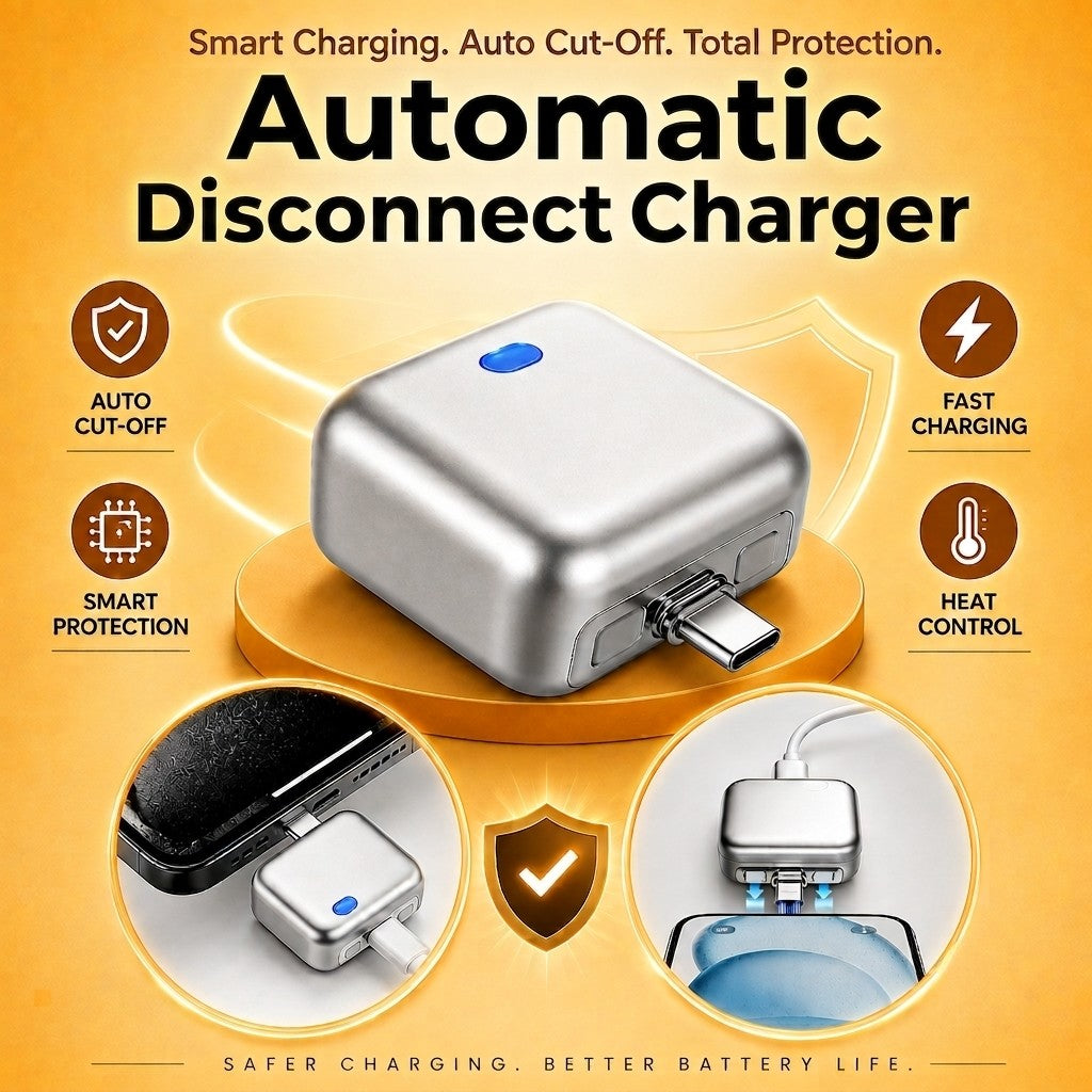 Automatic Disconnect Charger, 140W Auto Cut-Off Charger Protector with AI Full-Charge Disconnect, Prevent Battery Aging and Extend Equipment Lifespan for Type C Cable Phone Laptop