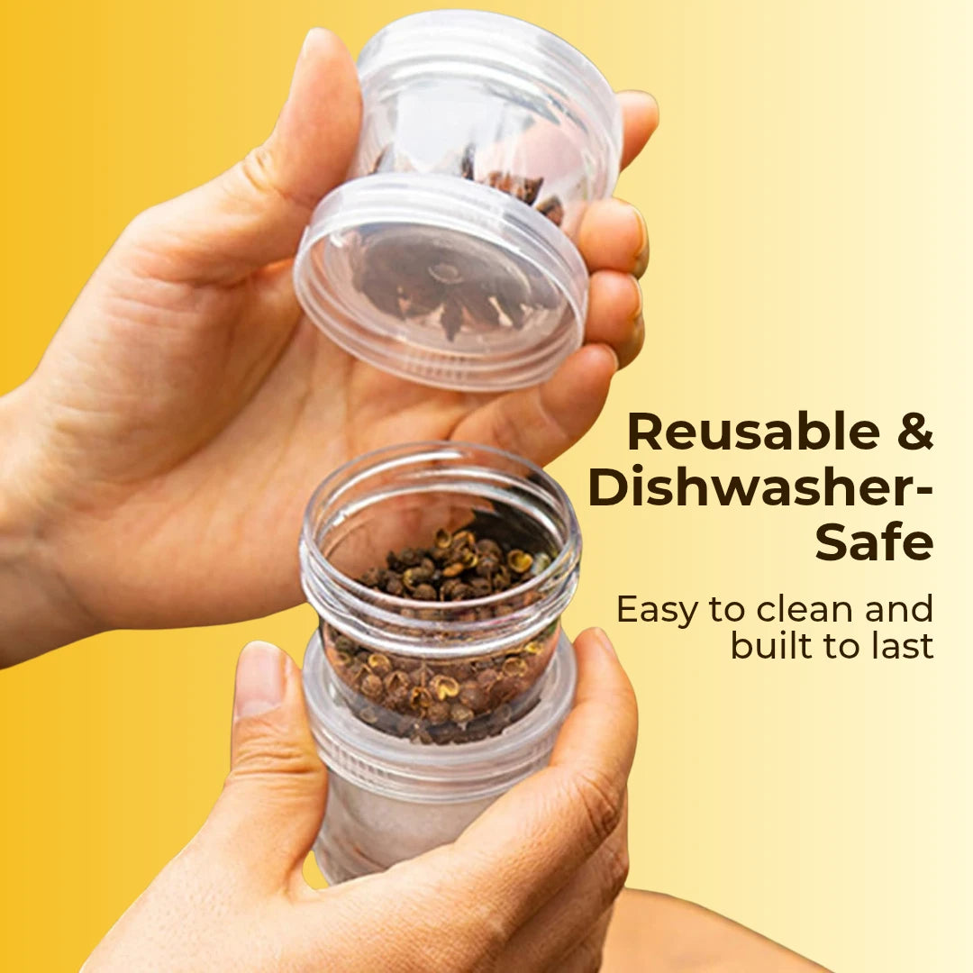 Stackable Spice Jars with Free Kitchen label Stickers