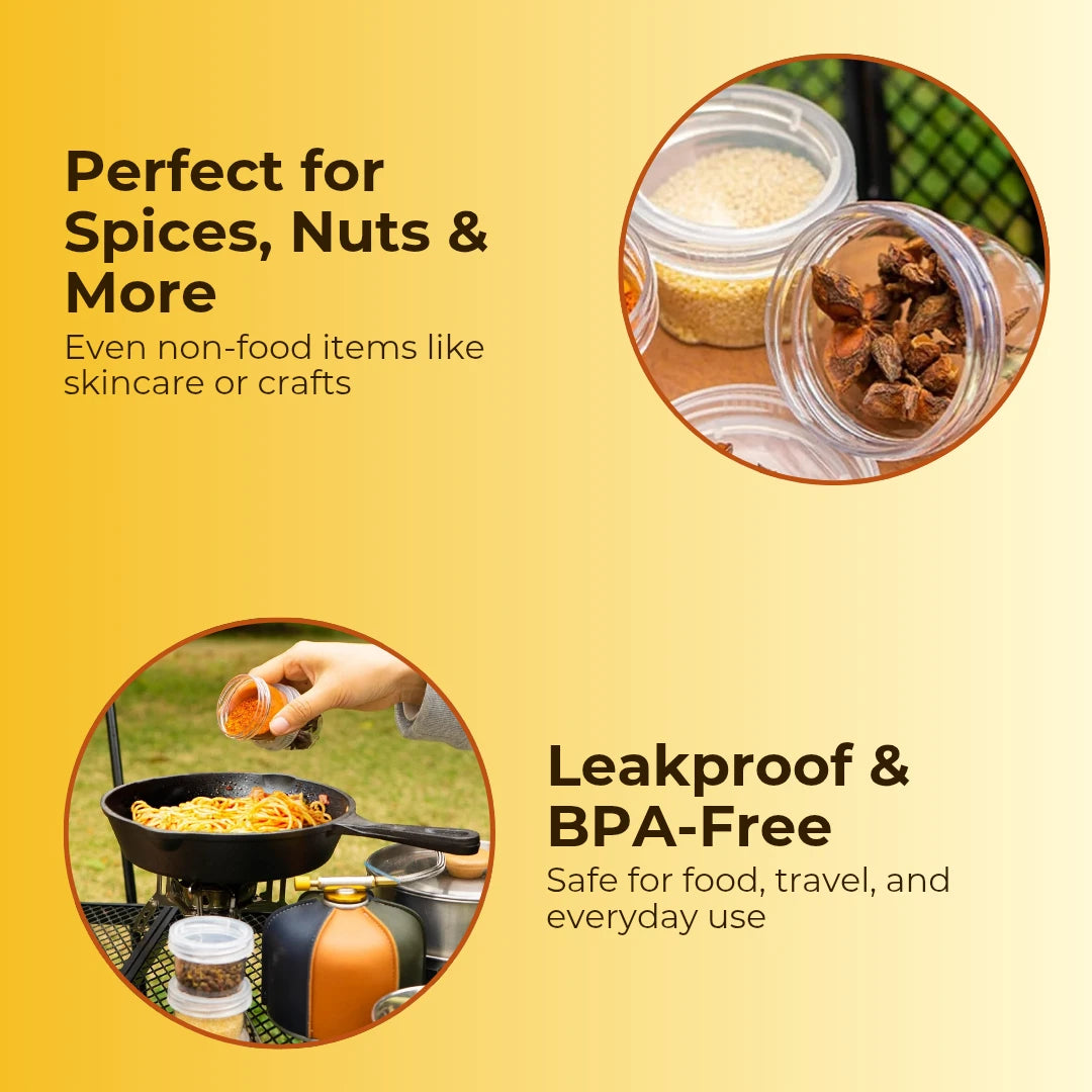 Stackable Spice Jars with Free Kitchen label Stickers