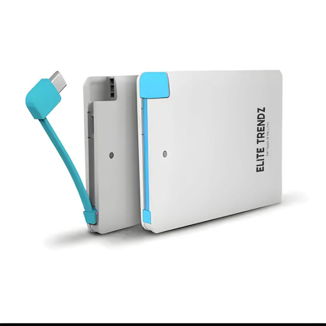 Slimmest Portable Pocket Size 4000 MAH Charge Bank with Type C, Micro USB and Iphone slots - 1 Year Warranty