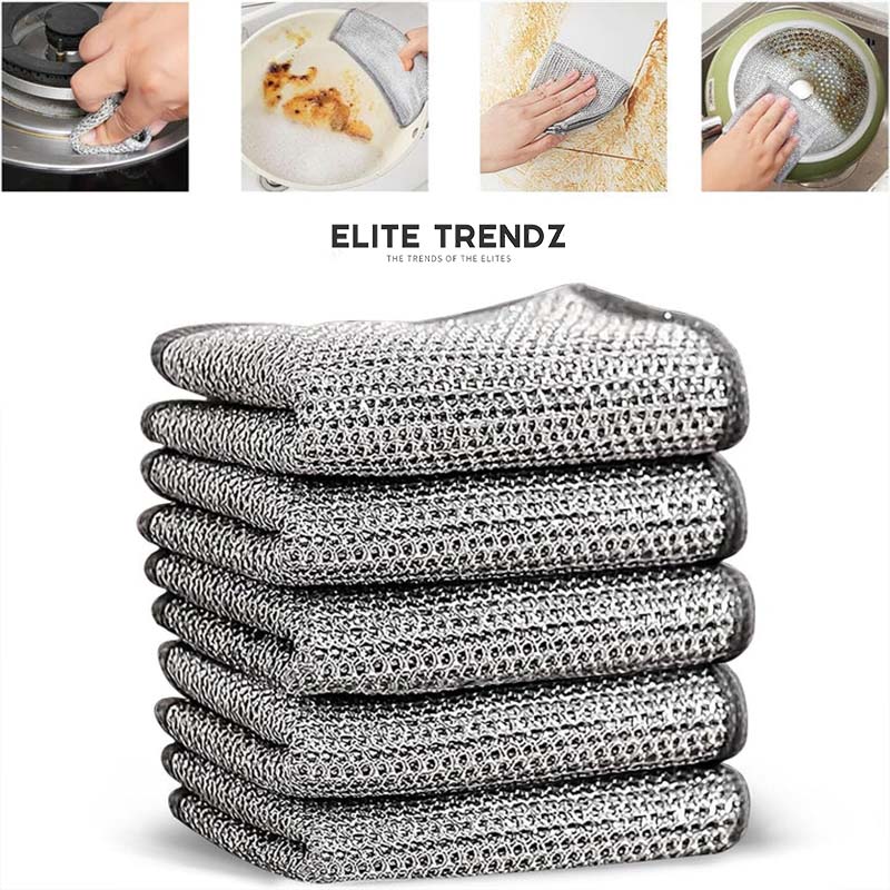MULTIPURPOSE WIRE DISHWASHING CLOTH FOR WET AND DRY PACK OF 3