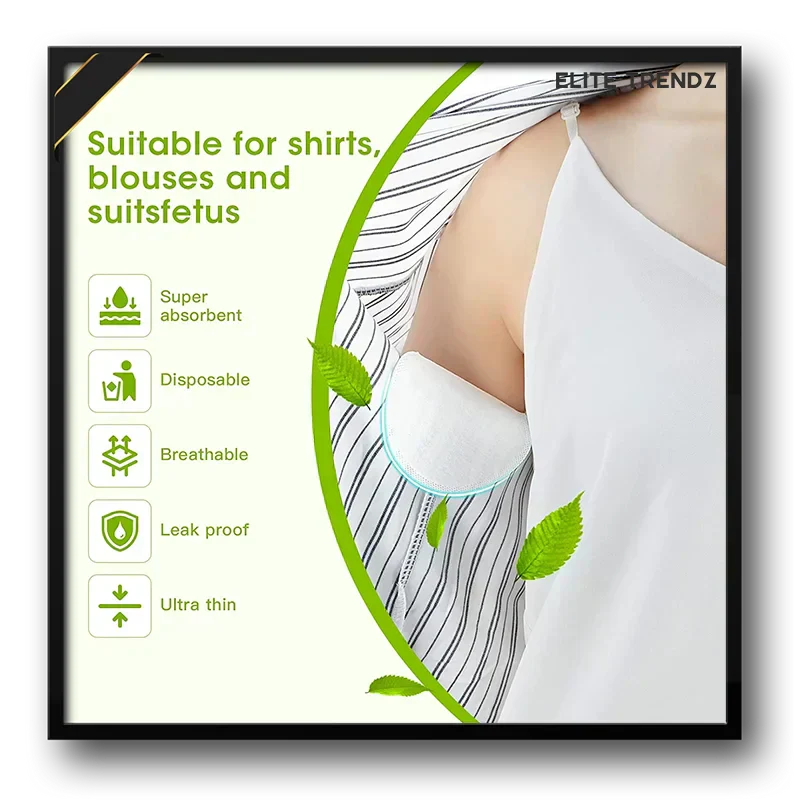 Elite Sweat Absorber Stain Proof Underarm Pads for Women & Men with Anti-Bacterial technology & Odour Control