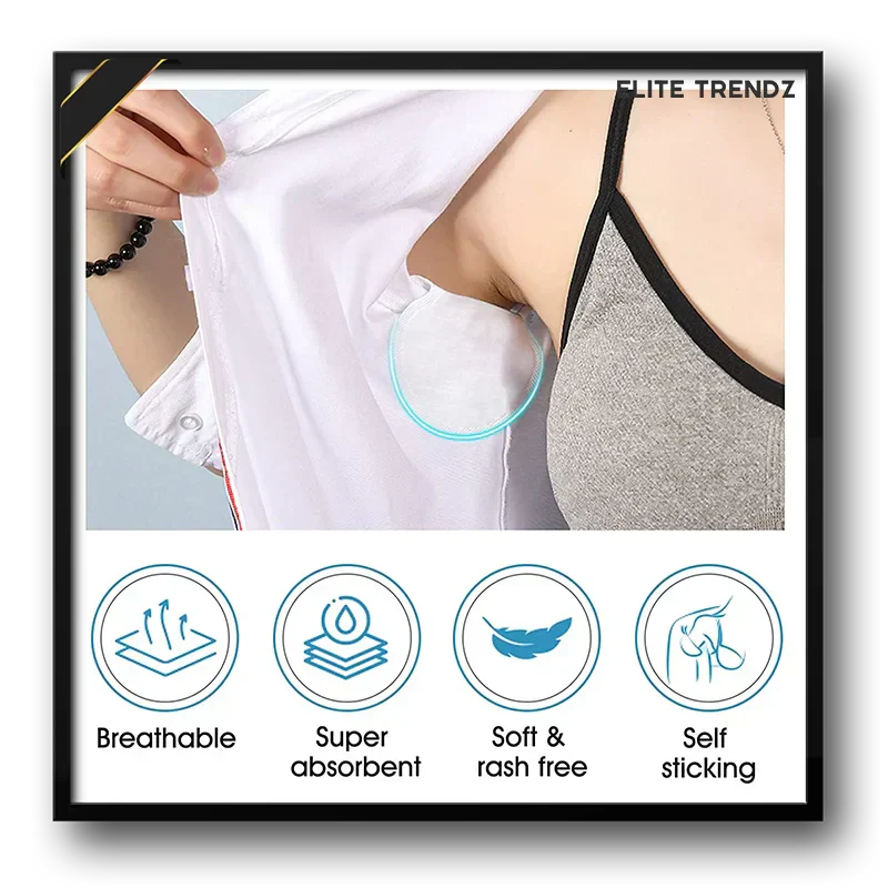 Elite Sweat Absorber Stain Proof Underarm Pads for Women & Men with Anti-Bacterial technology & Odour Control