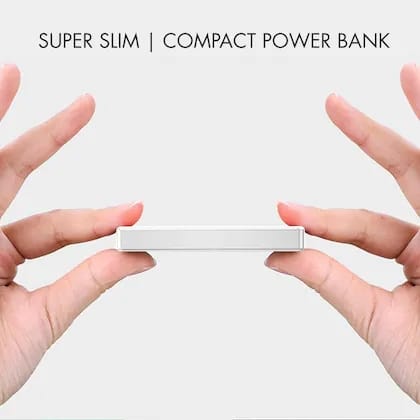 Slimmest Portable Pocket Size 4000 MAH Charge Bank with Type C, Micro USB and Iphone slots - 1 Year Warranty