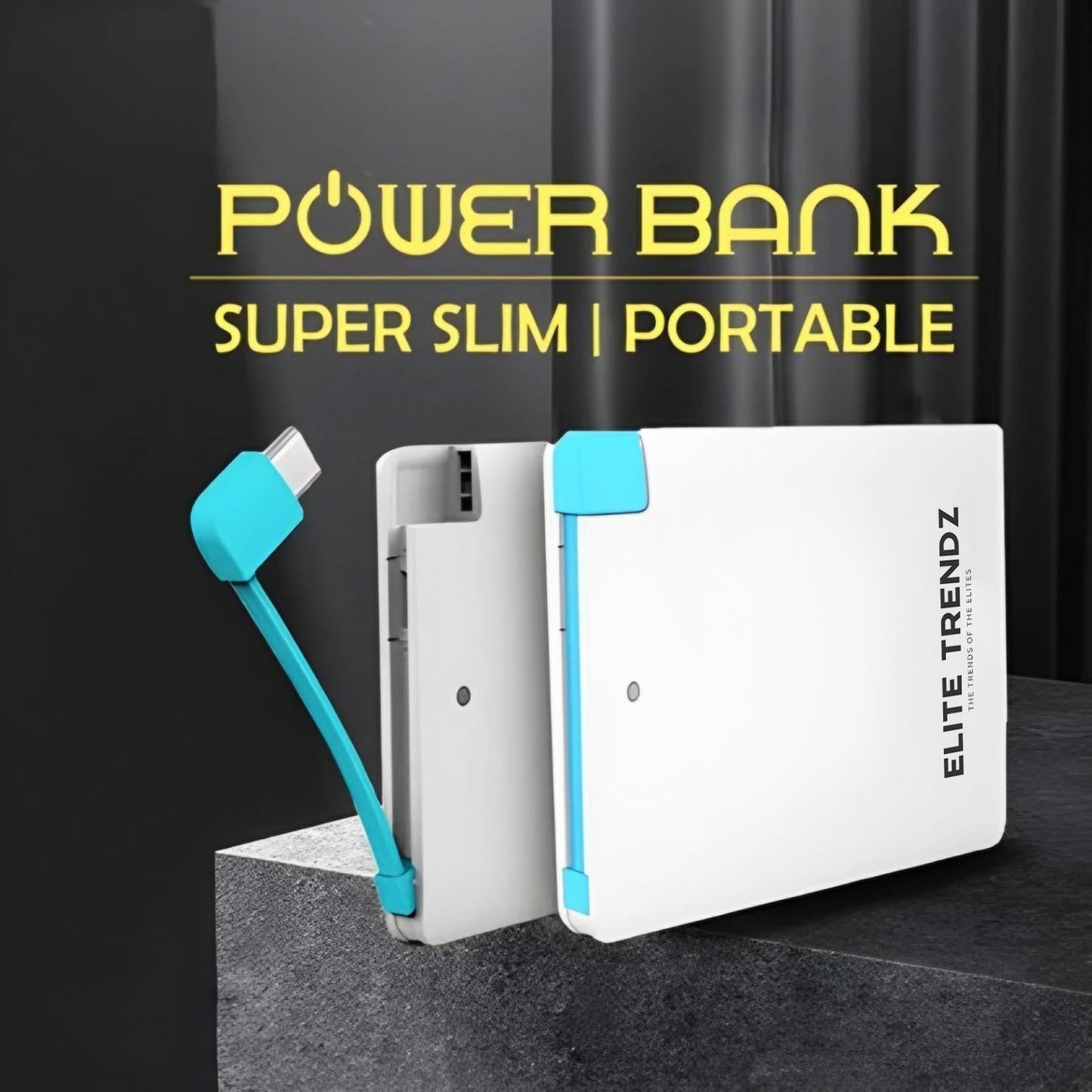 Slimmest Portable Pocket Size 4000 MAH Charge Bank with Type C, Micro USB and Iphone slots - 1 Year Warranty