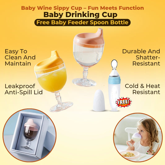 Baby Drinking Cup with Free Baby Feeder Spoon Bottle