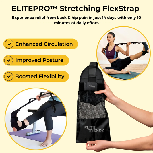 ELITEPRO™ Stretching FlexStrap - Experience relief from back & hip pain in just 14 days with only 10 minutes of daily effort.