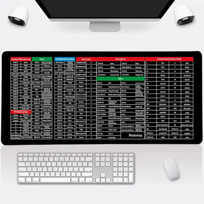 ELITEPRO™ 3-in-1 Anti-Slip Keyboard Pad | AI Tools | Excel & Microsoft Shortcut Keys | Productivity