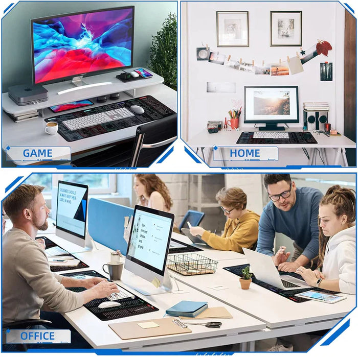 ELITEPRO™ 3-in-1 Anti-Slip Keyboard Pad | AI Tools | Excel & Microsoft Shortcut Keys | Productivity